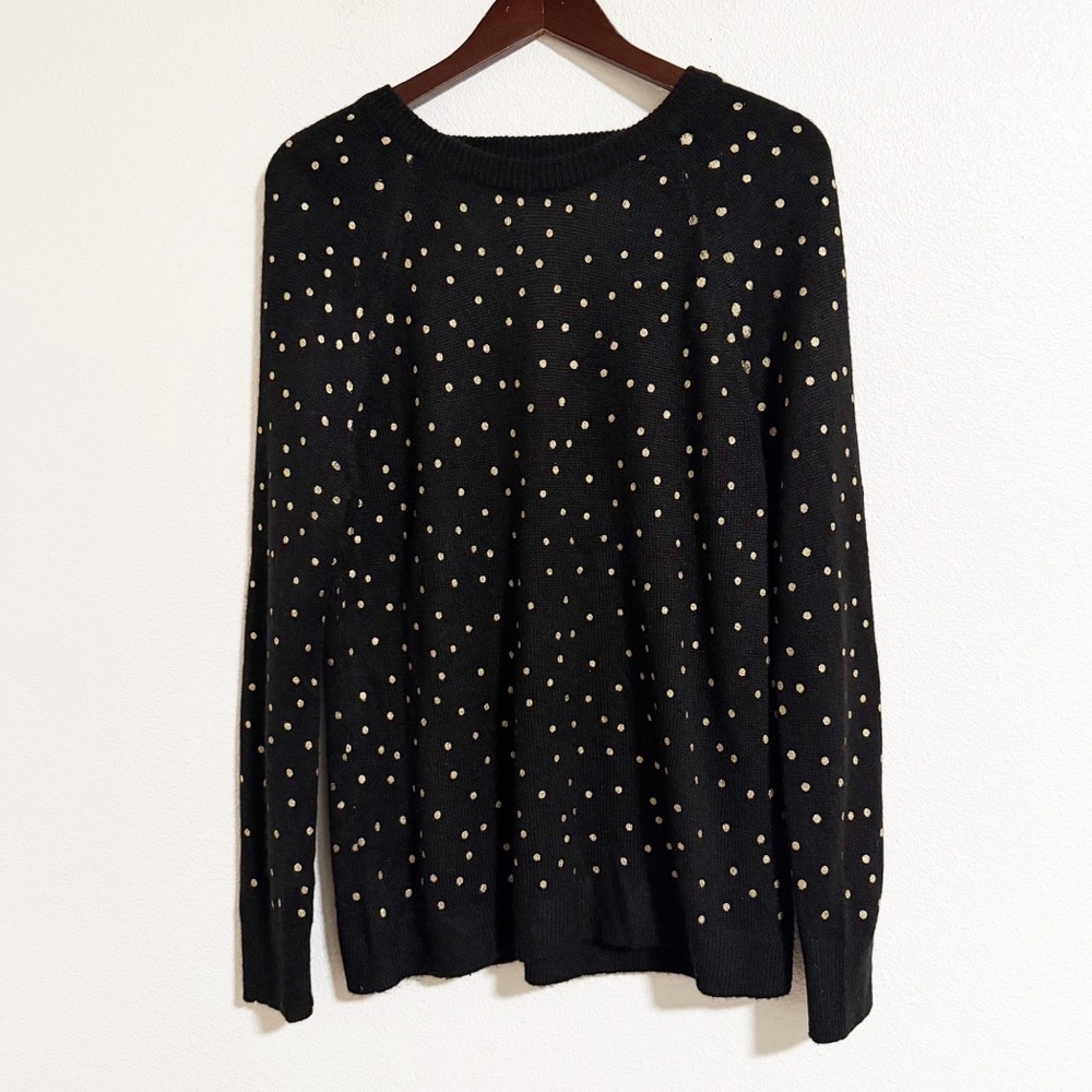 Loft Metallic Polka Dot Cutout Back Sweater